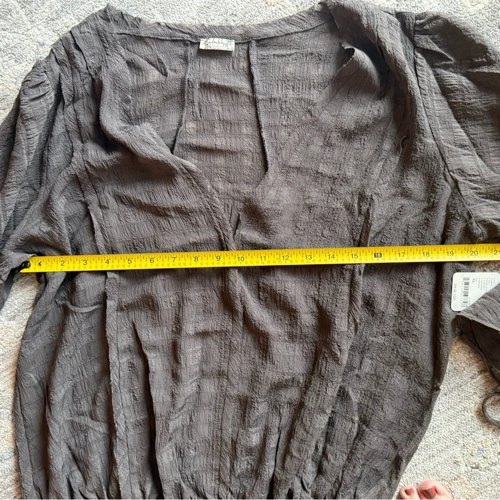 FREE PEOPLE Everythings Rosy Solid Bodysuit / Dark Gull Grey - Picture 8 of 9